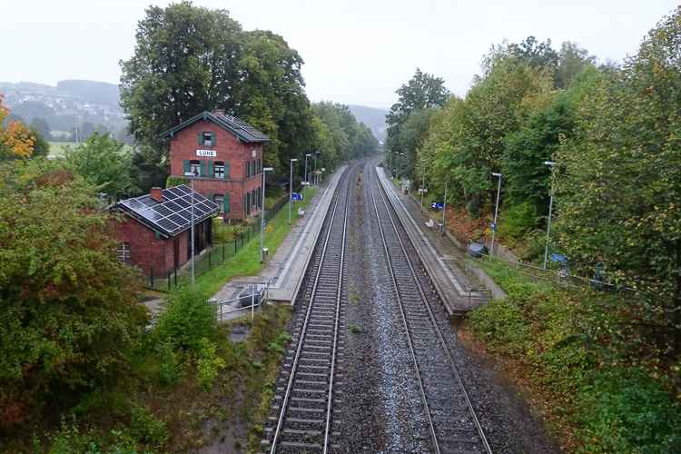 Ankunft am Bahnhof.