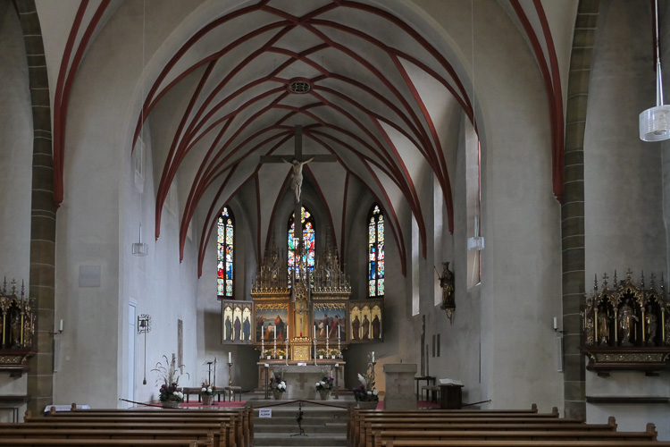 Die Schwandorfer Kirche ist dem Hl. Jakob geweiht. Immerhin waren wir auch auf dem Jakobsweg unterwegs.